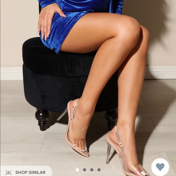 Stunner Embellished Slingback Clear Pumps. - Picture 6 of 6